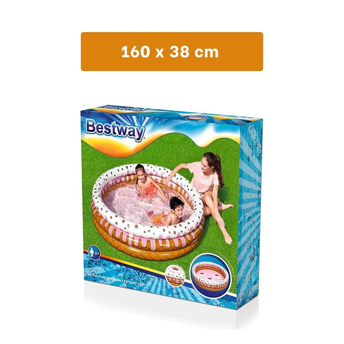 PILETA INFLABLE CON DISENO HELADO PARA PATIO Y AMBIENTES ABIERTOS Y+LIGAS REGALO - 4