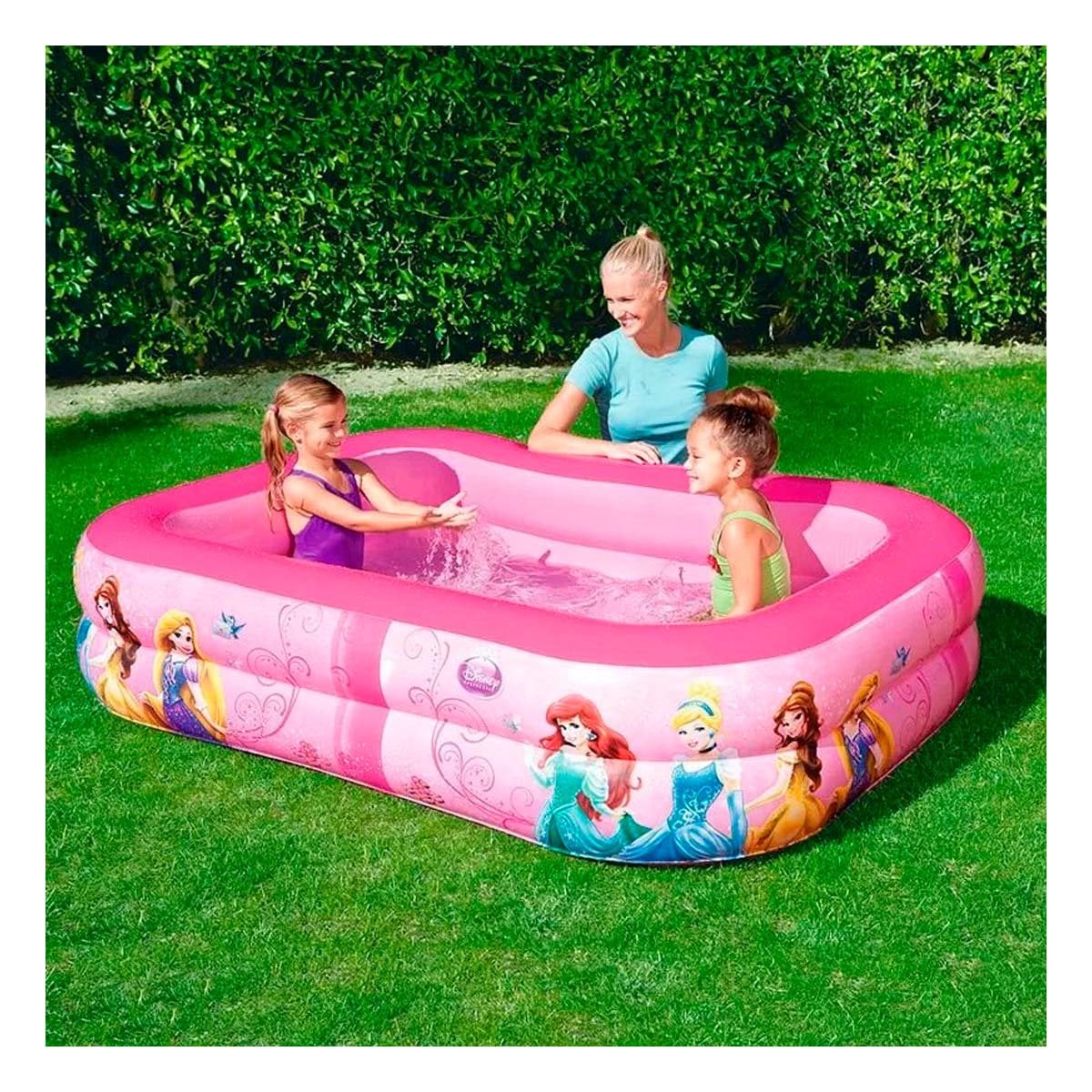 PISCINETA INFLABLE PRINCESA PARA JARDIN CON ESTILO DECORATIVO FESTIVO Y+LIGAS REGALO - 1