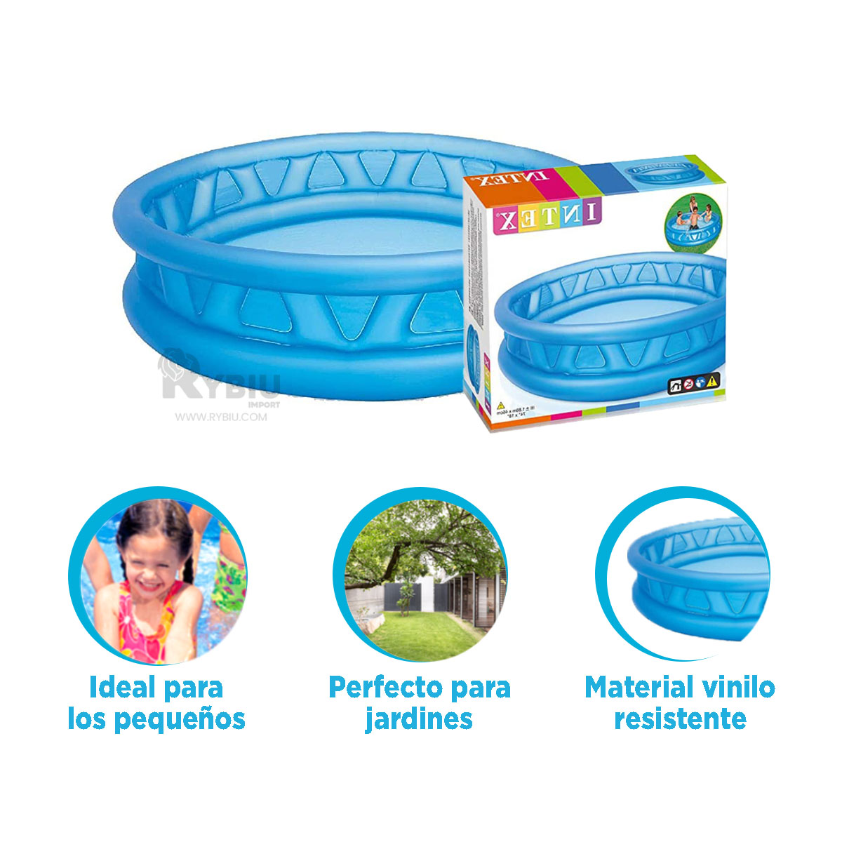 ALBERCA MAXIMA DURABILIDAD EN TONO CELESTE Y+GIFT MINIAGENDA - 2