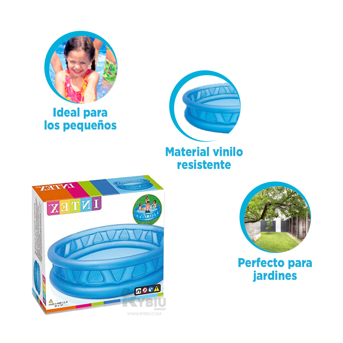 ALBERCA MAXIMA DURABILIDAD EN TONO CELESTE Y+GIFT MINIAGENDA - 3