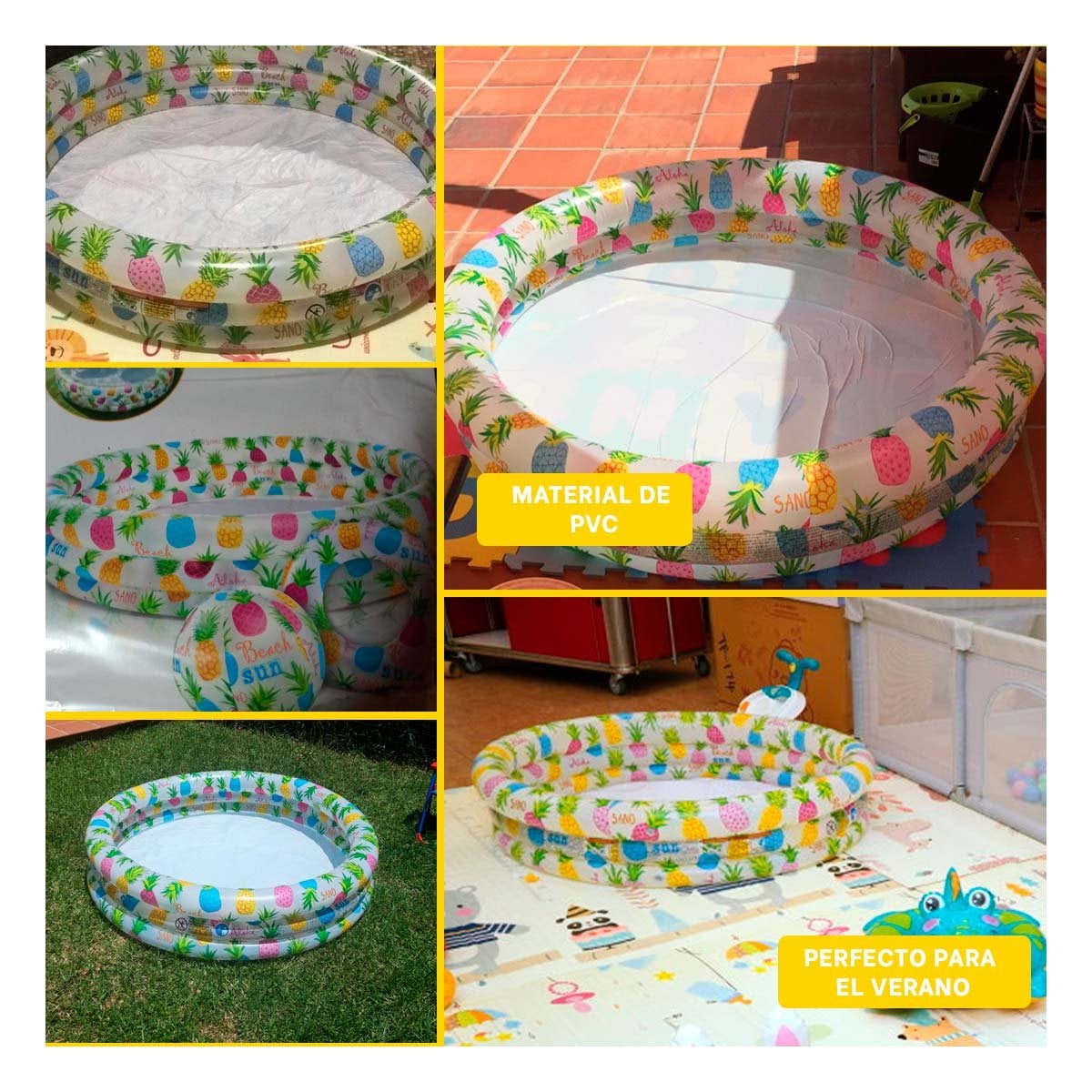 PILETA INFLABLE CON DISENO TROPICAL PARA HOGAR EN DIAS CALIDOS Y+POST IT - 1
