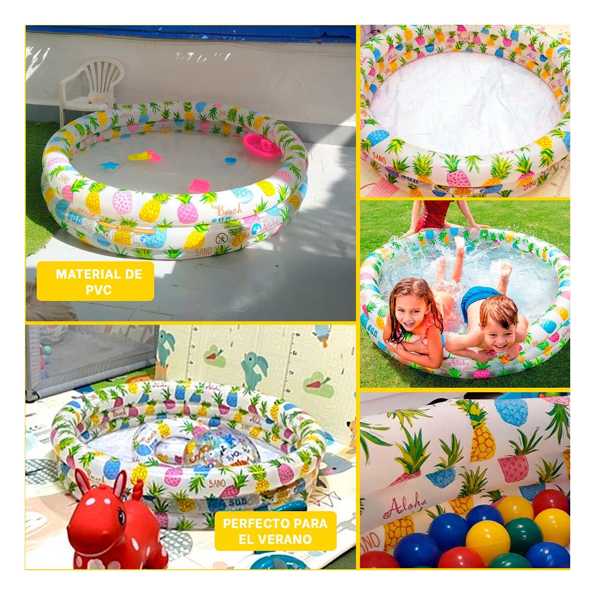 PILETA INFLABLE CON DISENO TROPICAL PARA HOGAR EN DIAS CALIDOS Y+POST IT - 5