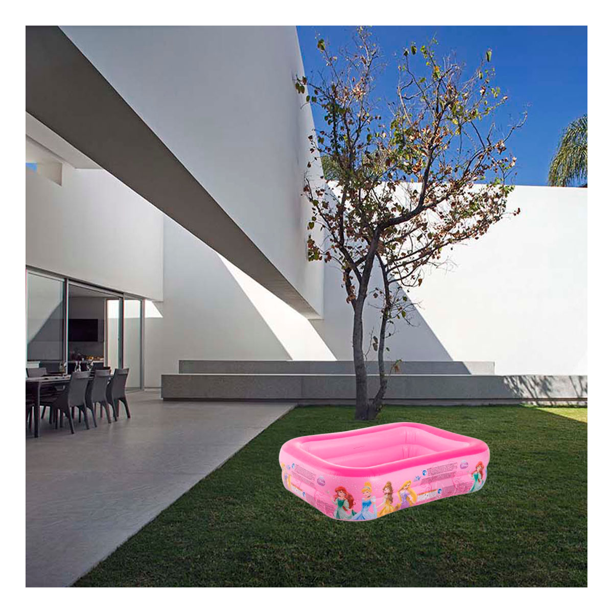 ALBERCA INFANTIL DE TONO ROSADO Y+REGALO LIGAS PARA PEINAR - 1