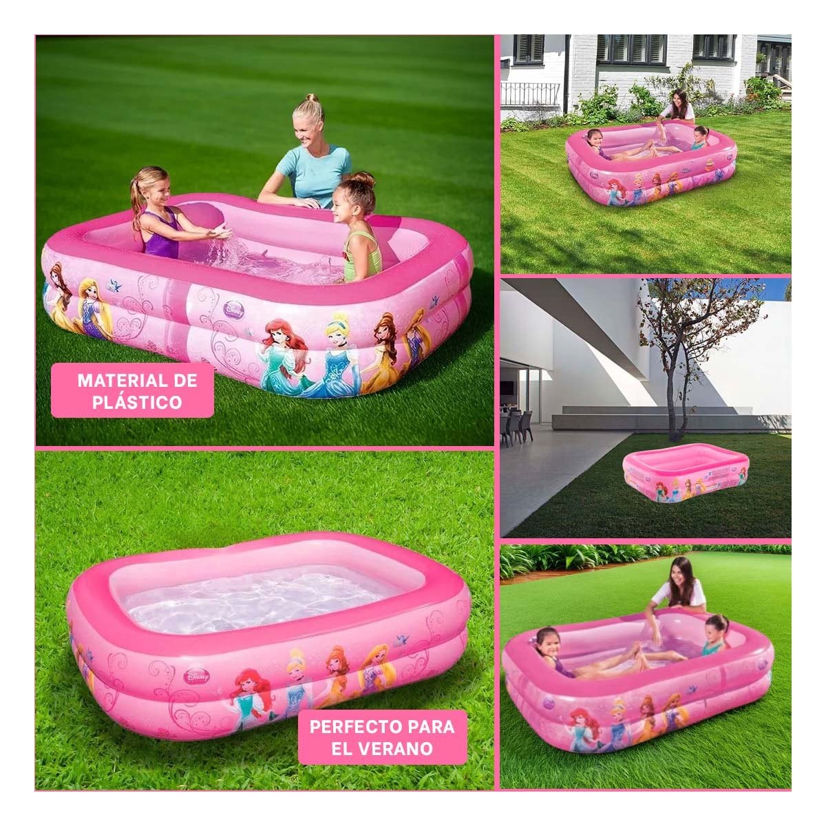 CENTRO INFLABLE PRINCESA PARA HOGAR Y PATIO CON USO ACUATICO Y+POST IT - 5