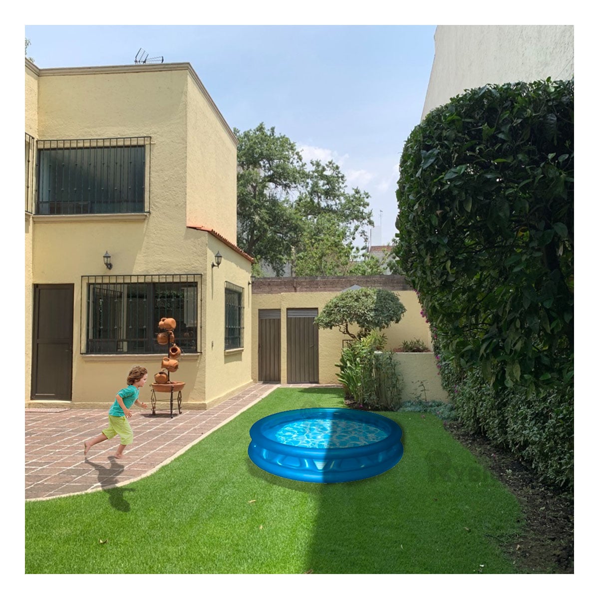 PILETA INFANTIL EN TONO CELESTE Y+REGALO LIGAS PARA PEINAR - 4
