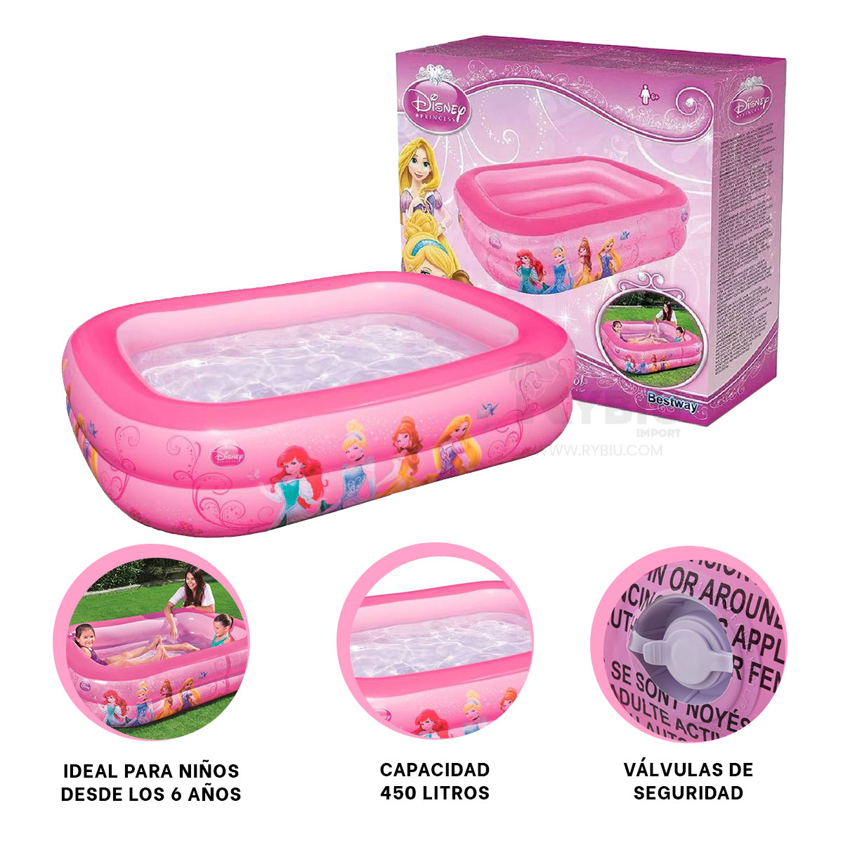 PILETA DIVERTIDO DE COLOR ROSADO Y+ENVOLTORIO DE REGALO - 1
