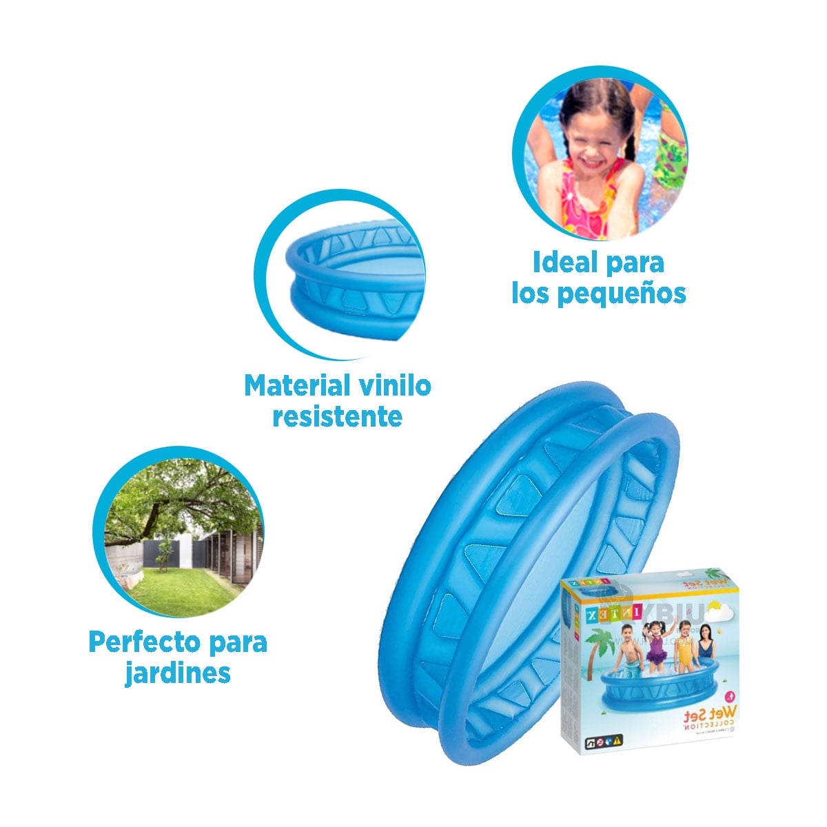 ALBERCA COMODO PARA INFANTES EN CELESTE Y+GIFT STICKERS - 1