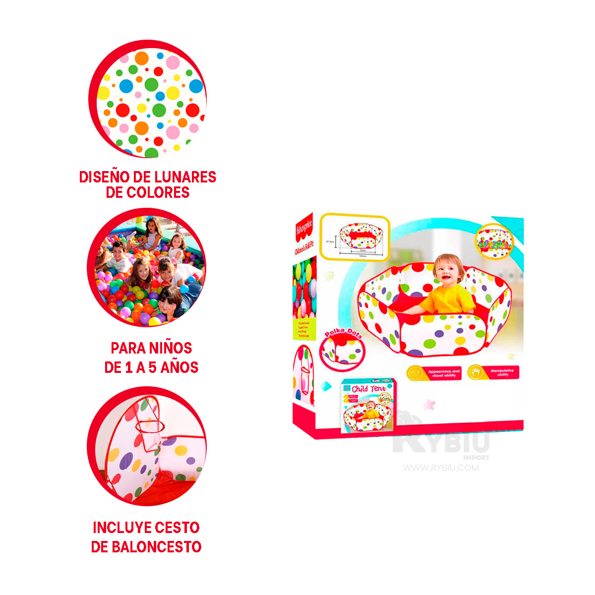 PILETA DE AIRE FACIL EN MULTICOLOR Y+BANDERITAS ADHESIVAS - 1