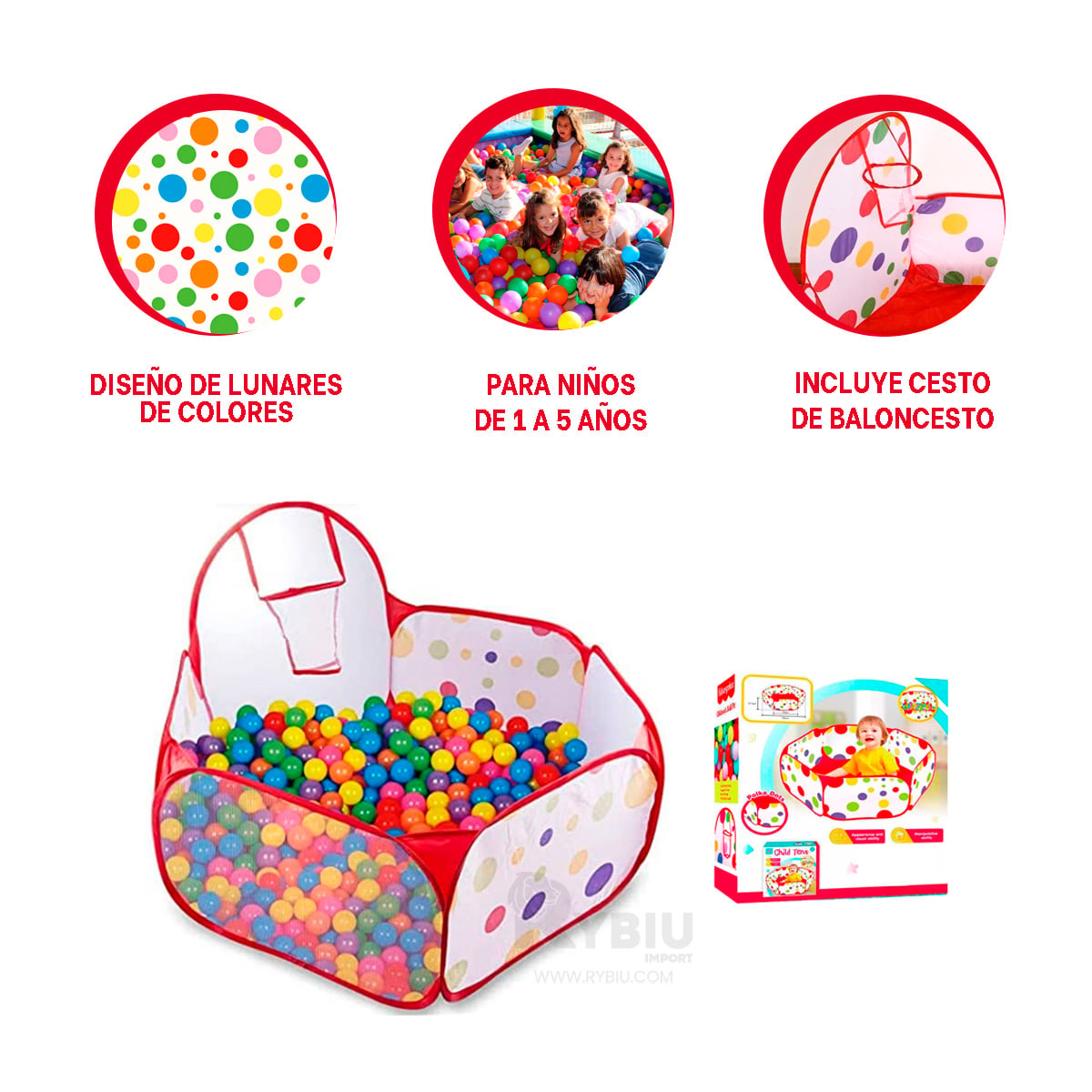 ALBERCA COMODO PARA INFANTES EN MULTICOLOR Y+GIFT STICKERS - 1