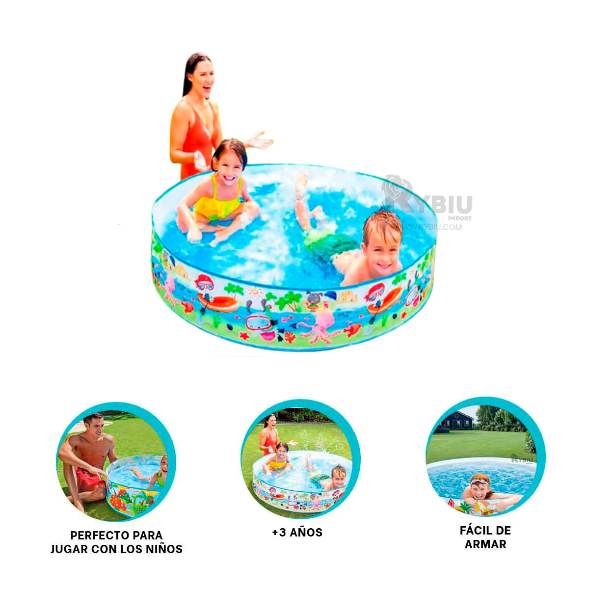 ALBECA DE FONDO OCEANICO MULTICOLOR Y+BANDERITAS ADHESIVAS - 3