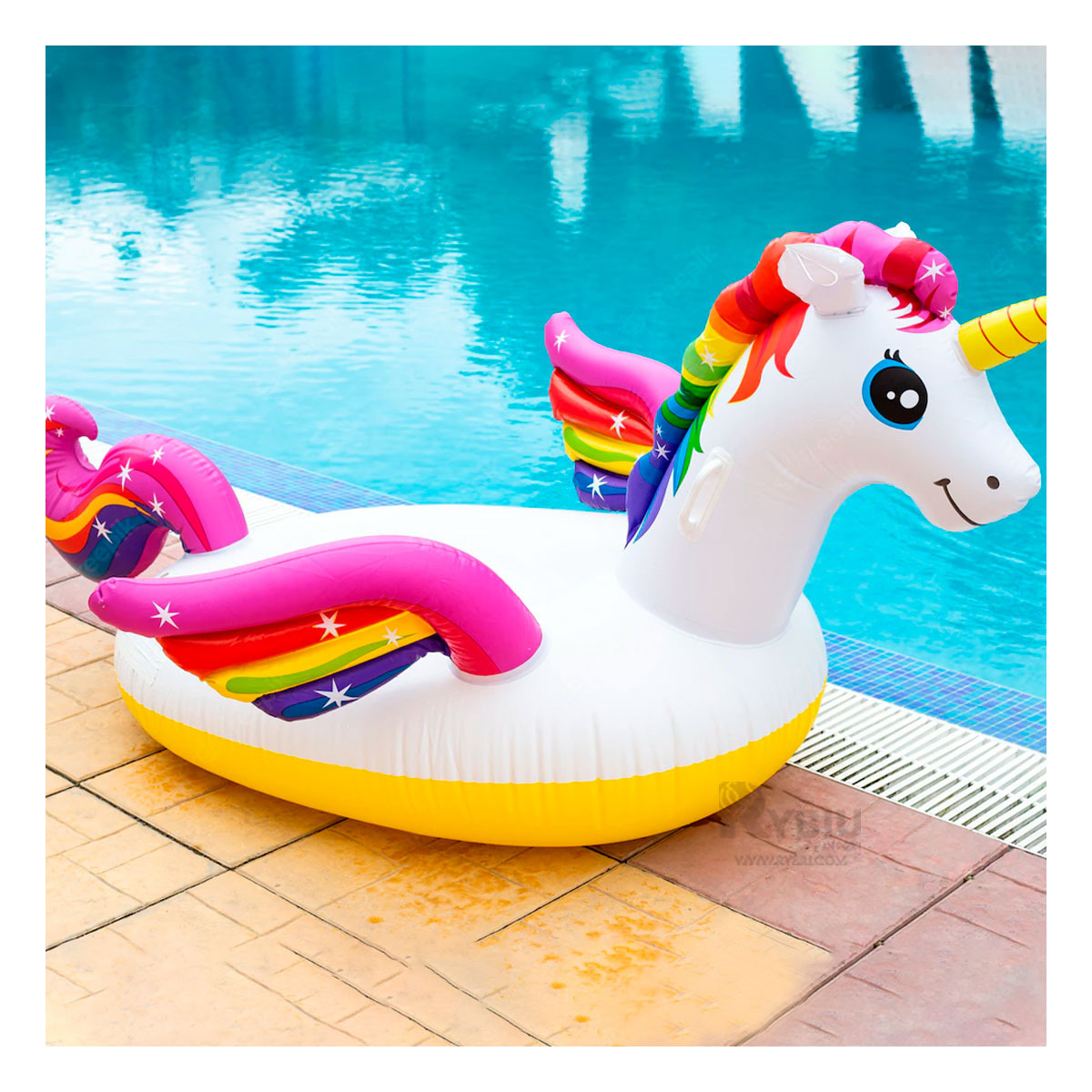 FLOTADOR VERSATIL DE UNICORNIO 201X97CM Y+PAPEL DE REGALO - 1
