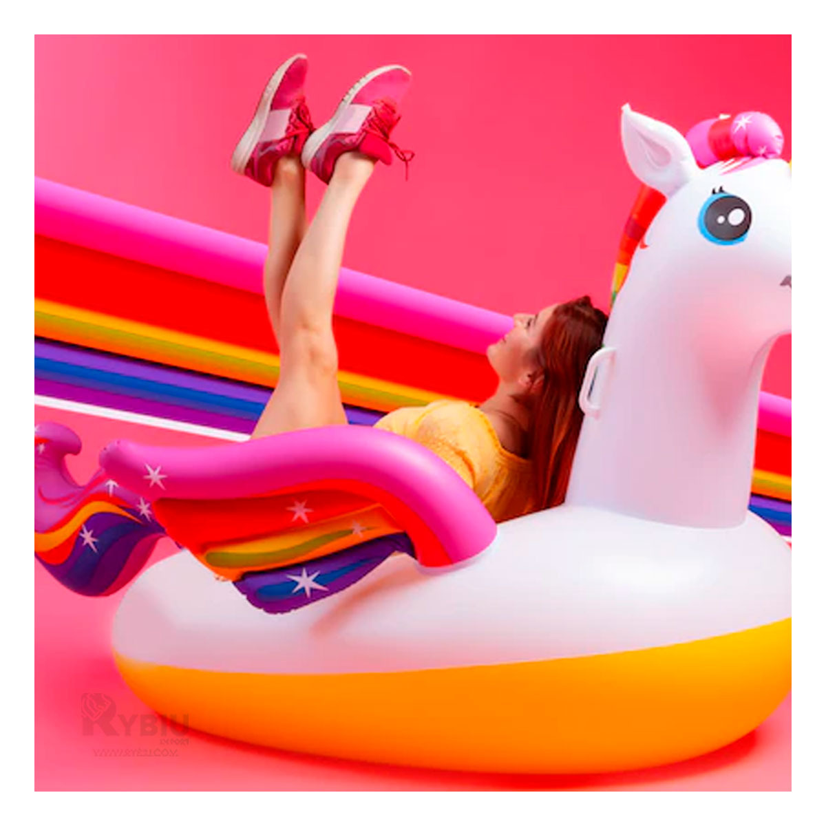 FLOTADOR VERSATIL DE UNICORNIO 201X97CM Y+PAPEL DE REGALO - 2