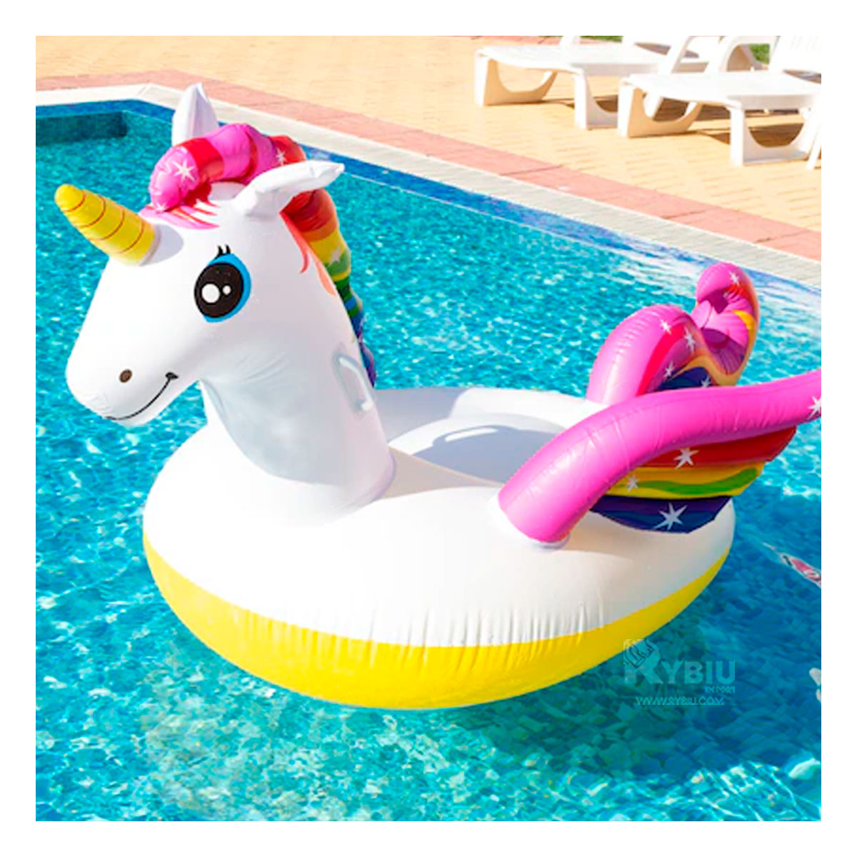 FLOTADOR VERSATIL DE UNICORNIO 201X97CM Y+PAPEL DE REGALO - 3