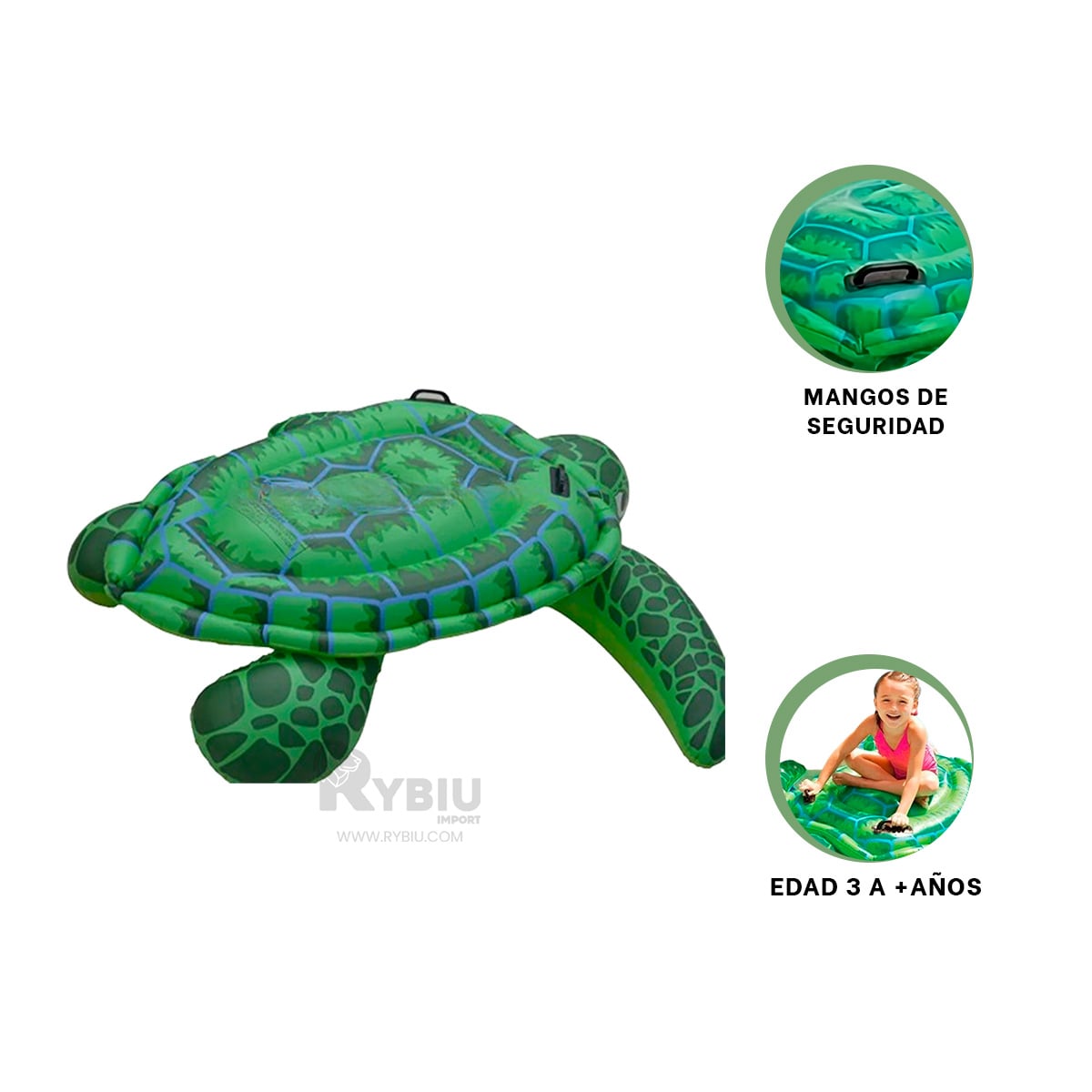 INFLABLE FACIL DE INFLAR DE TORTUGA VERDE Y+GIFT MINIAGENDA - 2