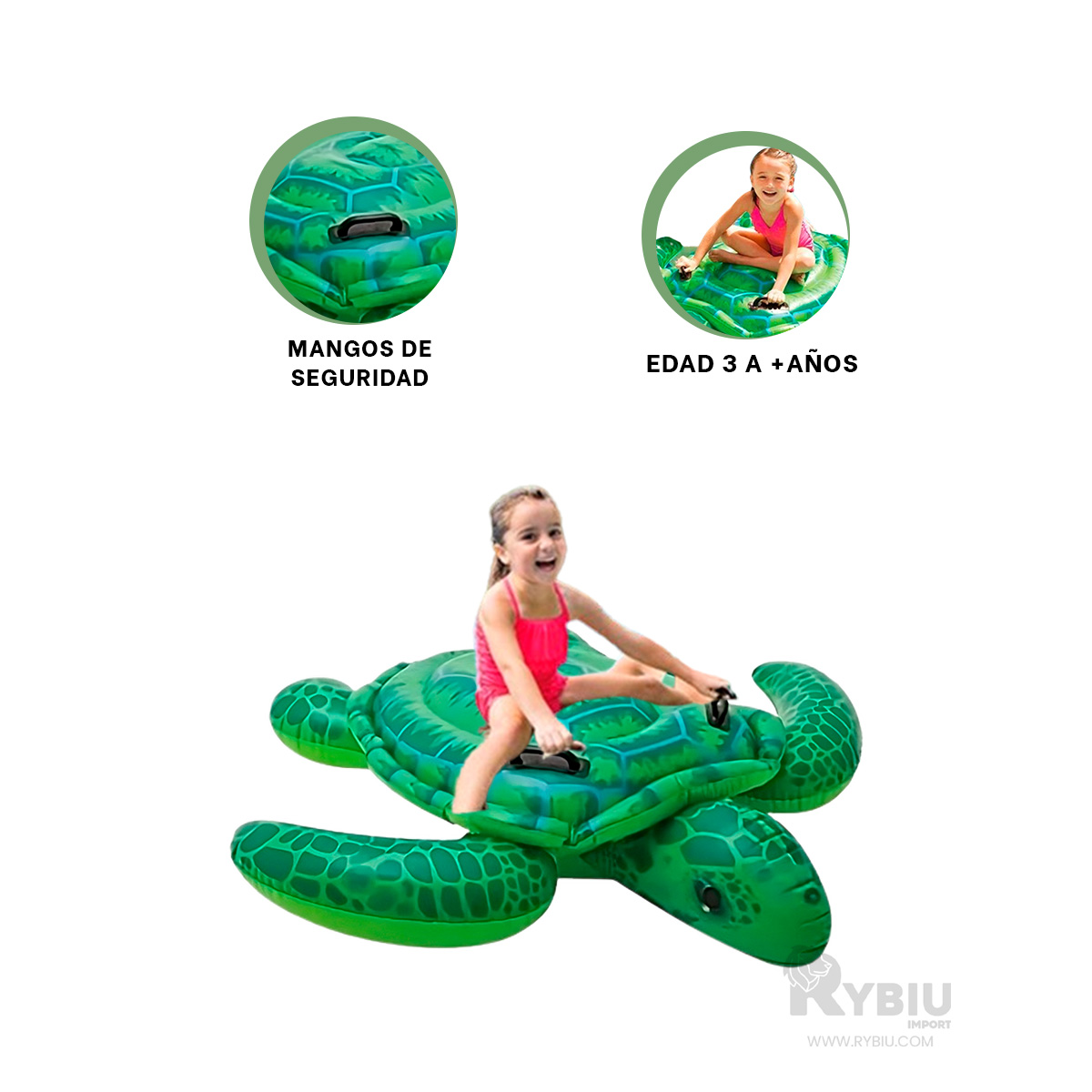 INFLABLE FACIL DE INFLAR DE TORTUGA VERDE Y+GIFT MINIAGENDA - 3