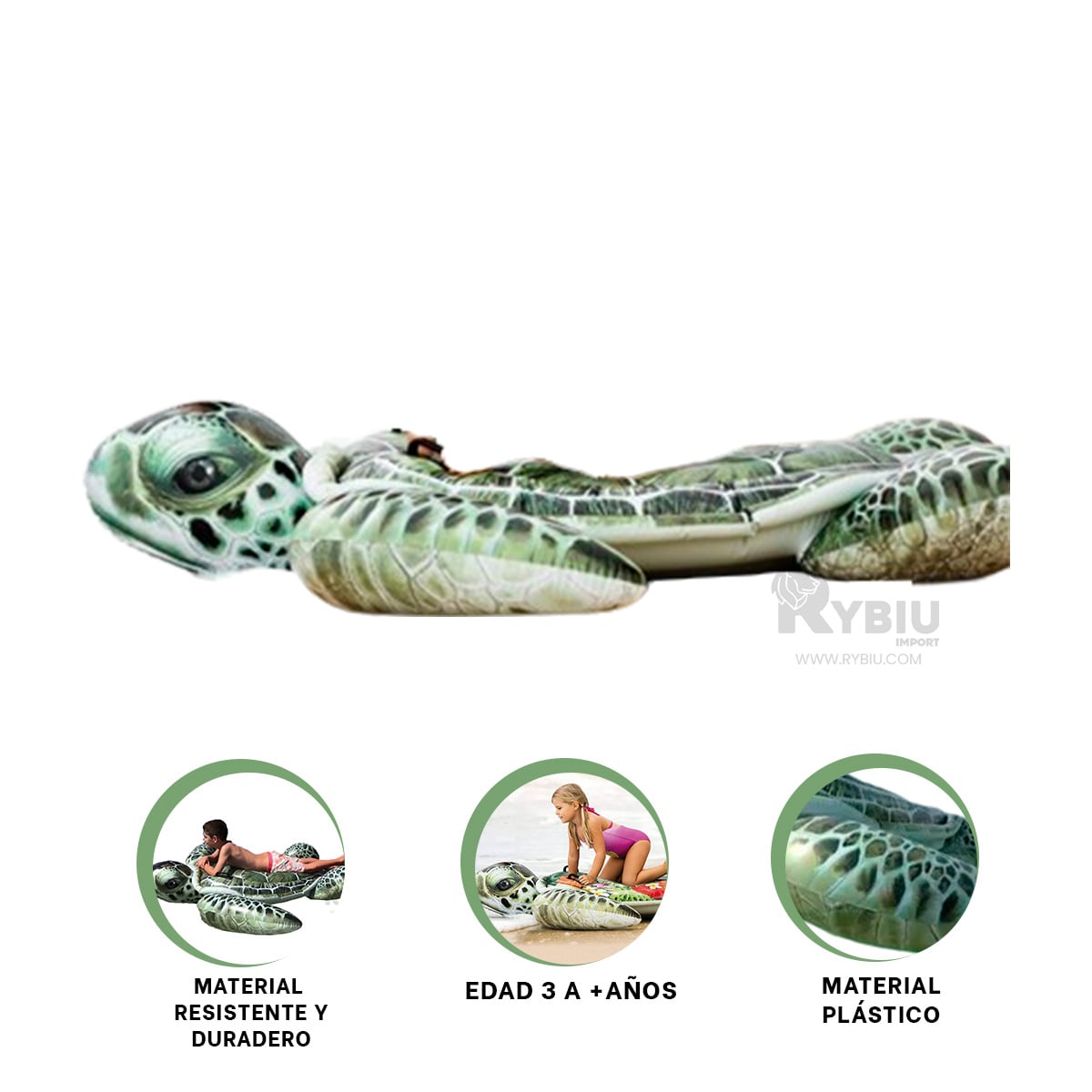 INFLABLE SIMPLE PARA NADAR DE TORTUGA Y+ENVOLTORIO DE REGALO - 2