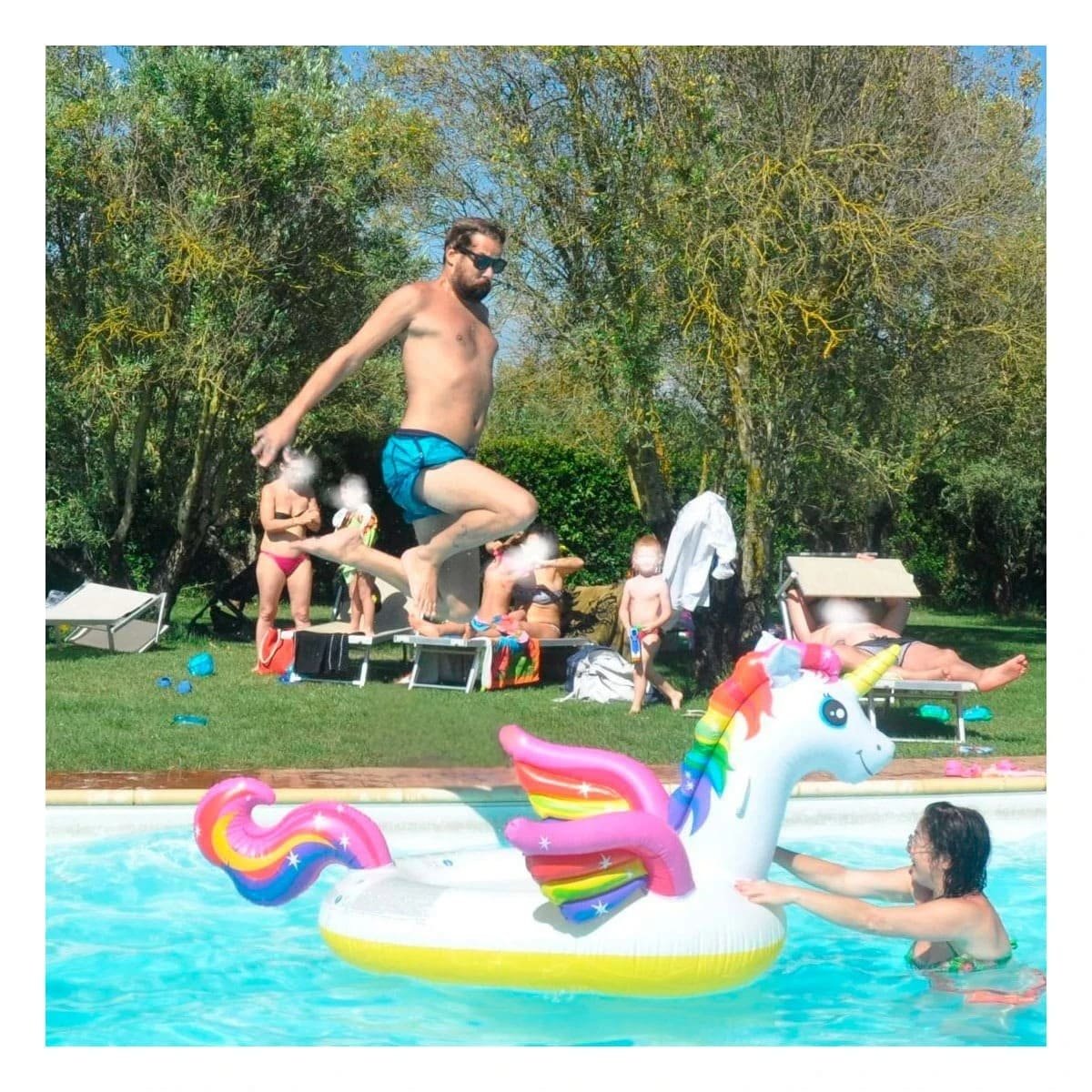 INFLABLE INFANTIL UNICORNIO 201 X 140 X 97 CM PARA PISCINA Y+LIGAS REGALO - 2