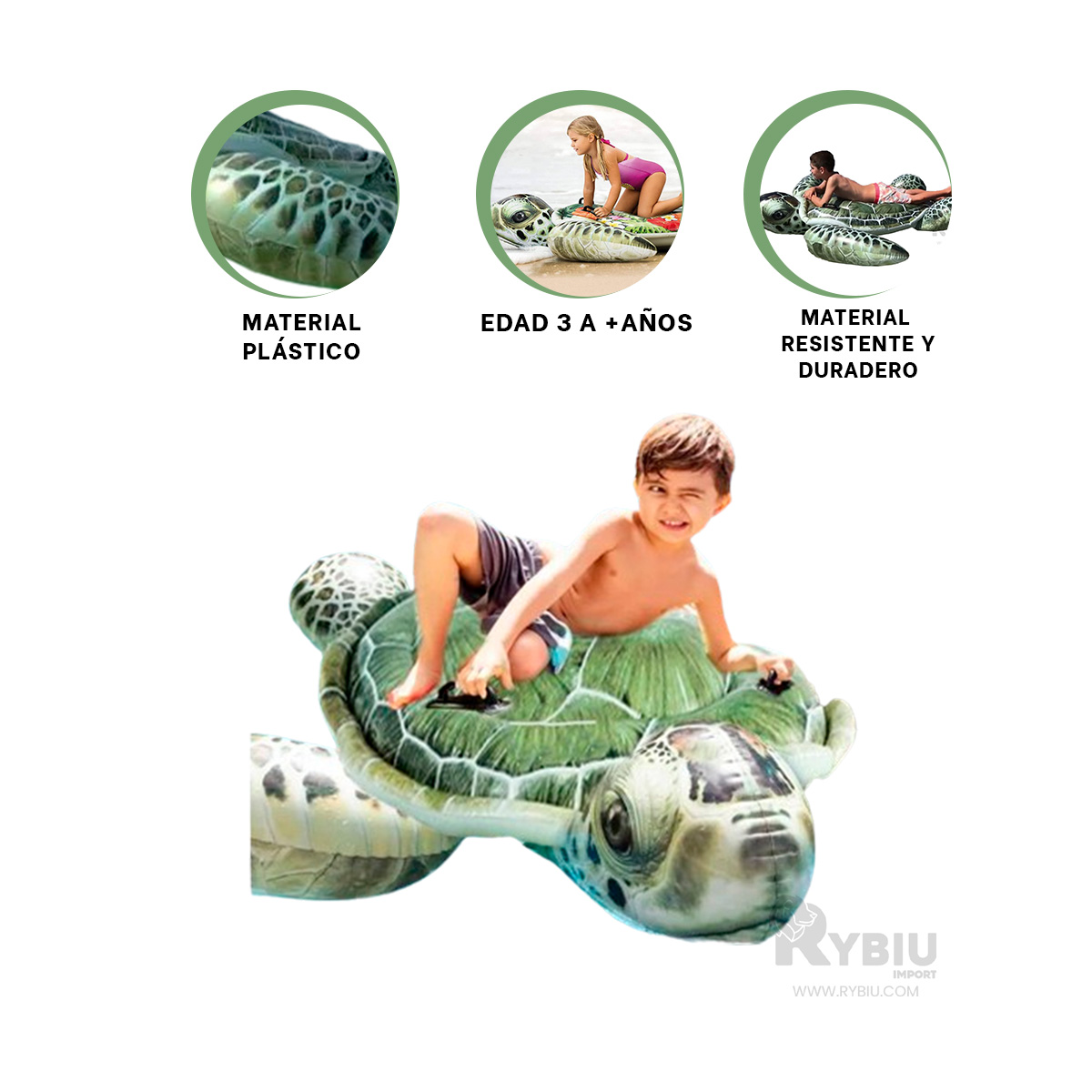 FLOTADOR VERSATIL EN FORMA DE TORTUGA Y+PAPEL DE REGALO - 3