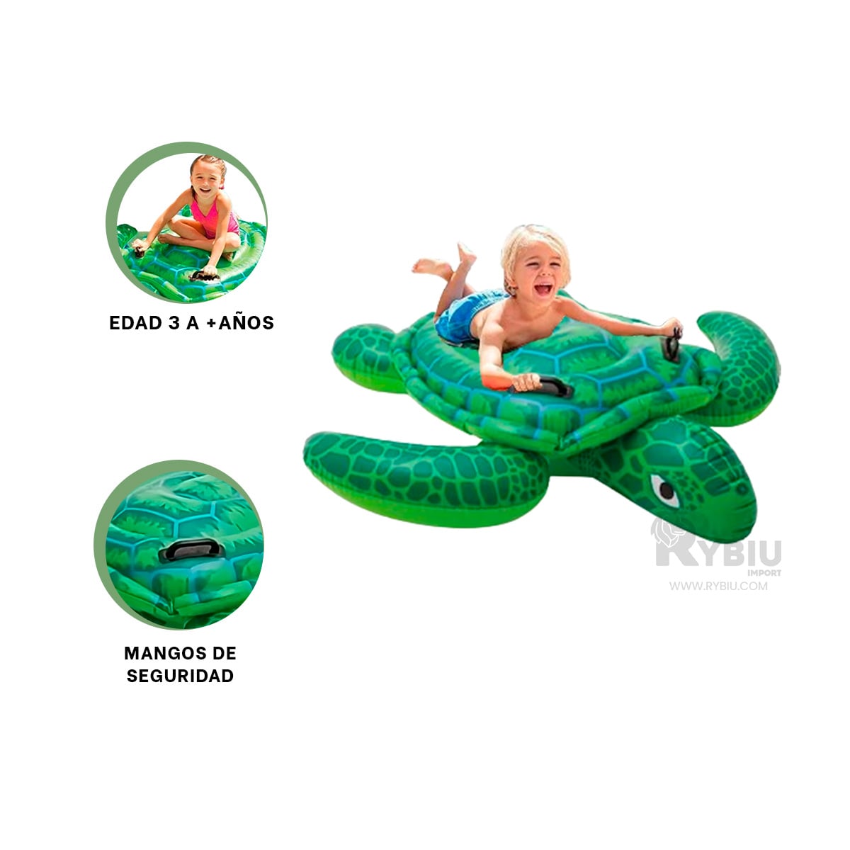 INFLABLE DE DISEÑO DE TORTUGA VERDE Y+REGALO AGENDITA - 1
