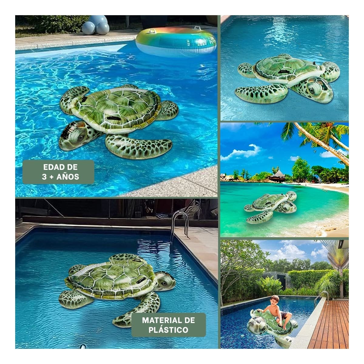 FLOTANTE GRANDE TORTUGA 150 X 127 CM PARA PISCINA Y+POST IT - 1