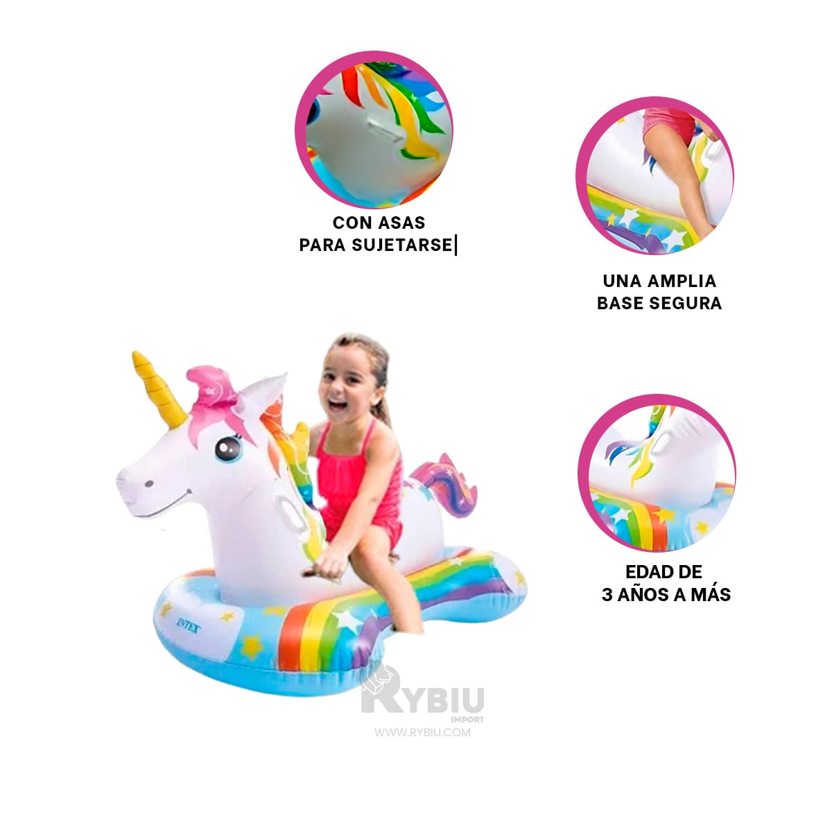 INFLABLE FACIL DE INFLAR DE UNICORNIO Y+GIFT MINIAGENDA - 2
