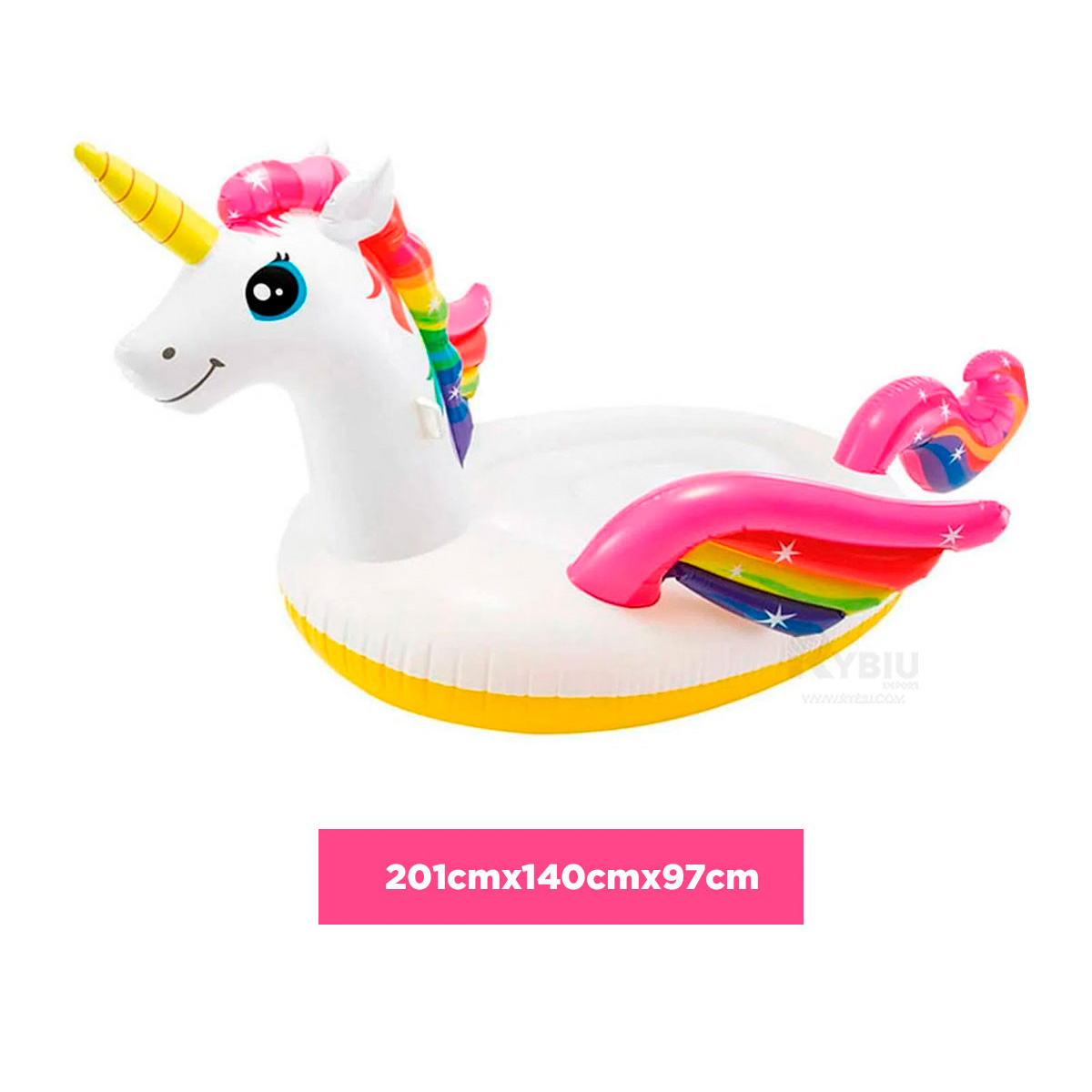 FLOTANTE INFLABLE DE UNICORNIO Y+REGALO LIGAS PARA PEINAR - 5
