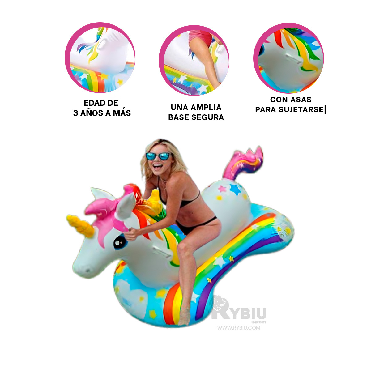 INFLABLE DE DISEÑO MODERNO DE UNICORNIO Y+REGALO AGENDITA - 1