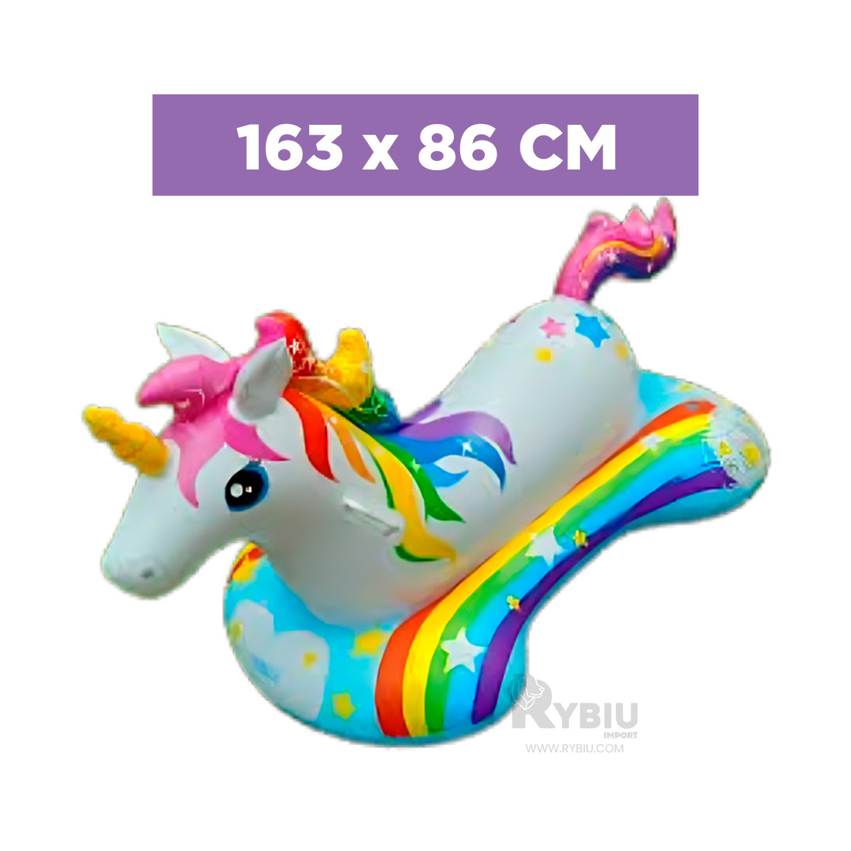 FLOTANTE UTIL DE UNICORNIO 163X86CM Y+BANDERITAS ADHESIVAS - 1