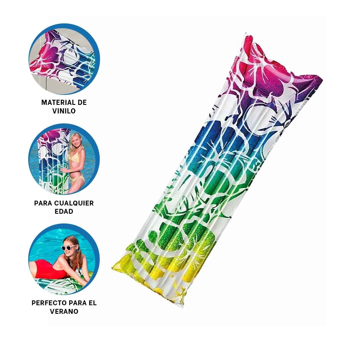 COLCHON INFLABLE COMODO 59720NP ARCOIRIS PARA DORMIR Y DESCANSAR CON FACILIDAD - 3