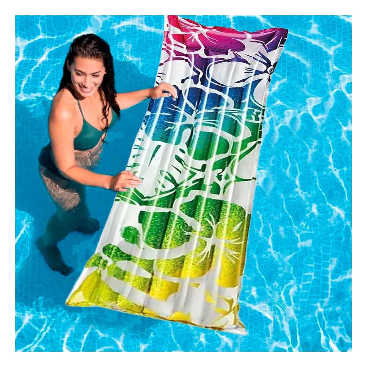 COLCHONETA COMODA 59720NP ARCOIRIS PARA NIÑOS Y ADULTOS FACIL DE USAR Y+LIGAS REGALO - 1