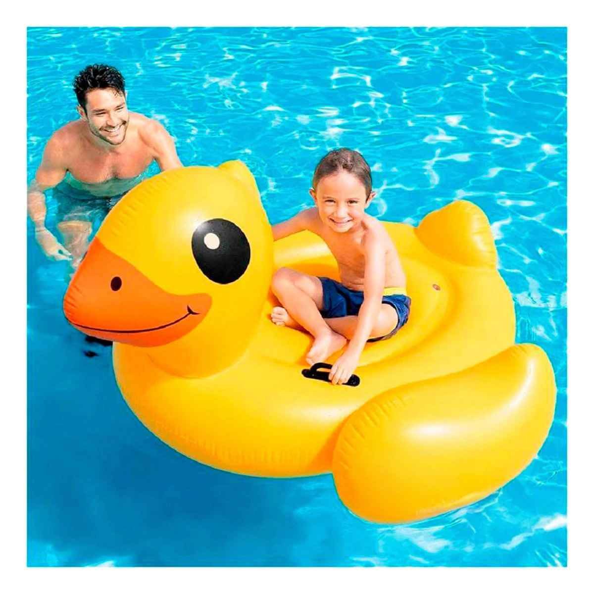INFLABLE GRANDE DIVERTIDO PATO 147 X 147 X 81 CM PARA PISCINA INFANTIL Y+LIGAS REGALO - 1