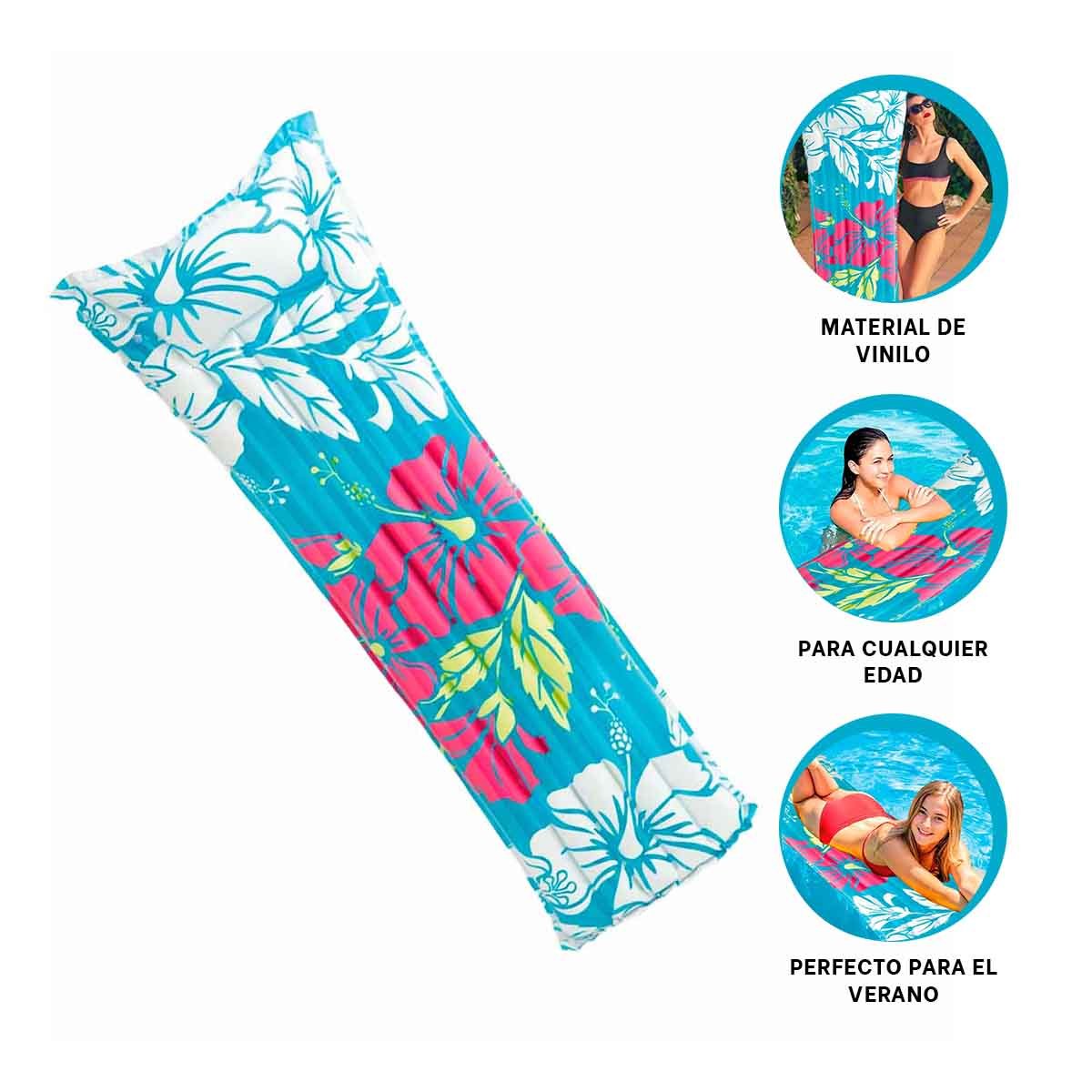 COLCHON INFLABLE COMODO 59720NP CELESTE PARA DORMIR Y DESCANSAR CON FACILIDAD - 3