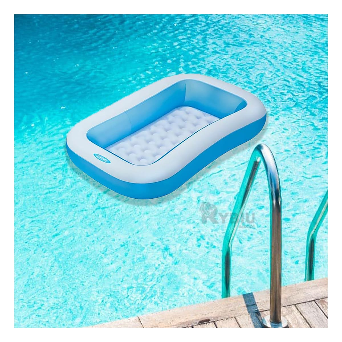 PISCINA SUAVE DISEÑO SUTIL EN CELESTE Y+PAPEL DE REGALO - 1