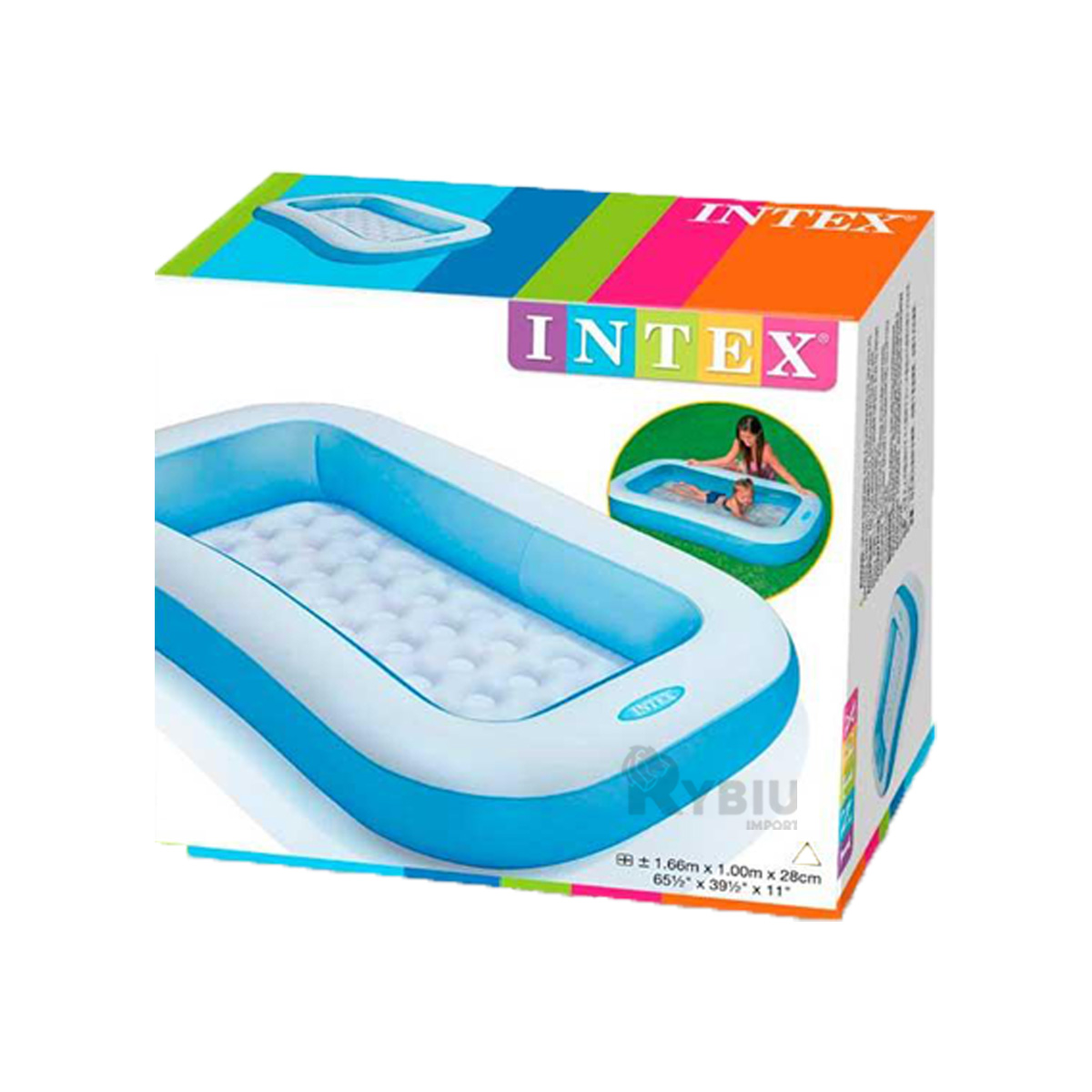 PISCINA SUAVE DISEÑO SUTIL EN CELESTE Y+PAPEL DE REGALO - 2