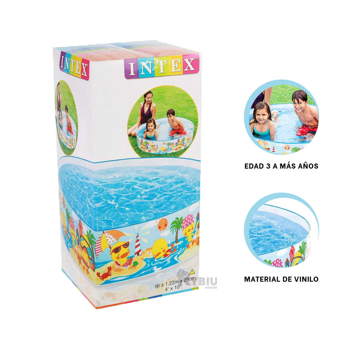 PILETA FACIL ARMADO EN MULTICOLOR Y+REGALO LIGAS PARA PEINAR - 4