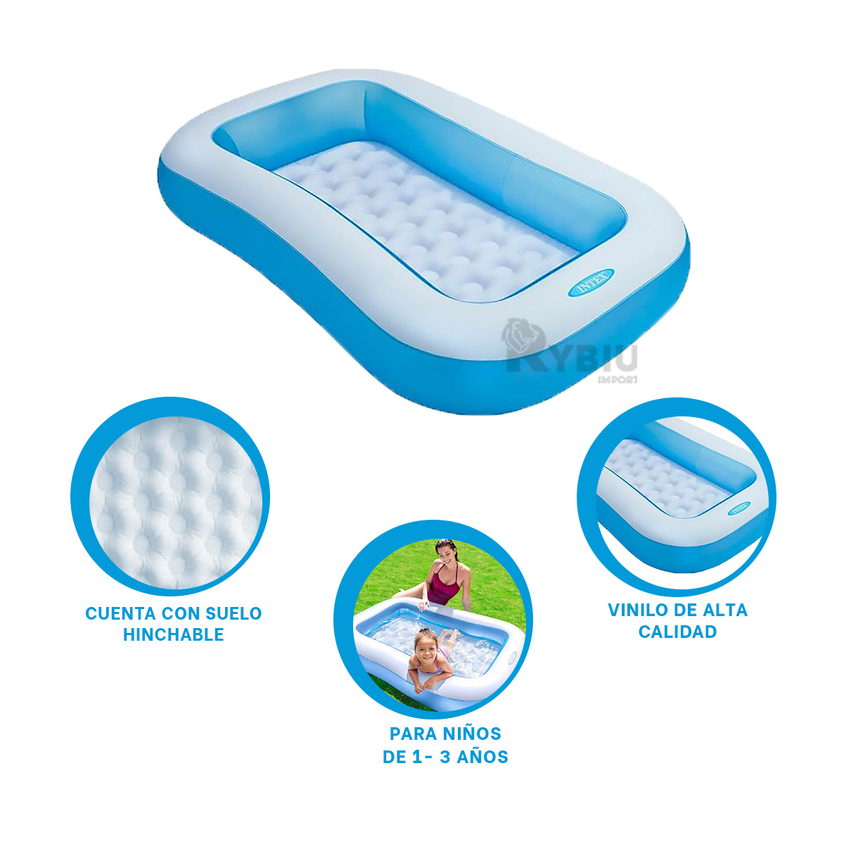 PILETA FUERTE FACIL EN CELESTE Y+BANDERITAS ADHESIVAS - 1