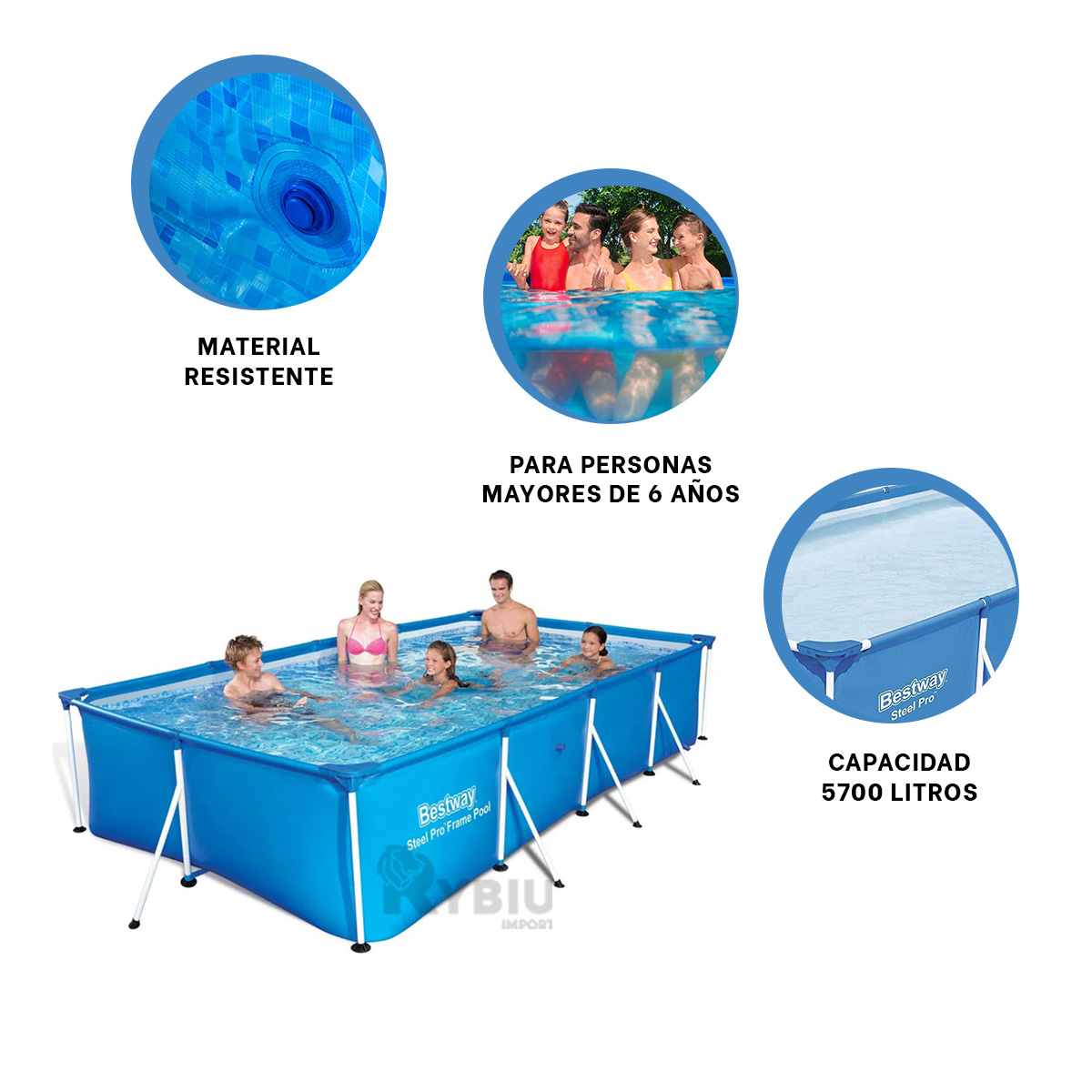 ALBERCA AMPLIA PARA NIÑOS EN CELESTE Y+REGALO AGENDITA - 3