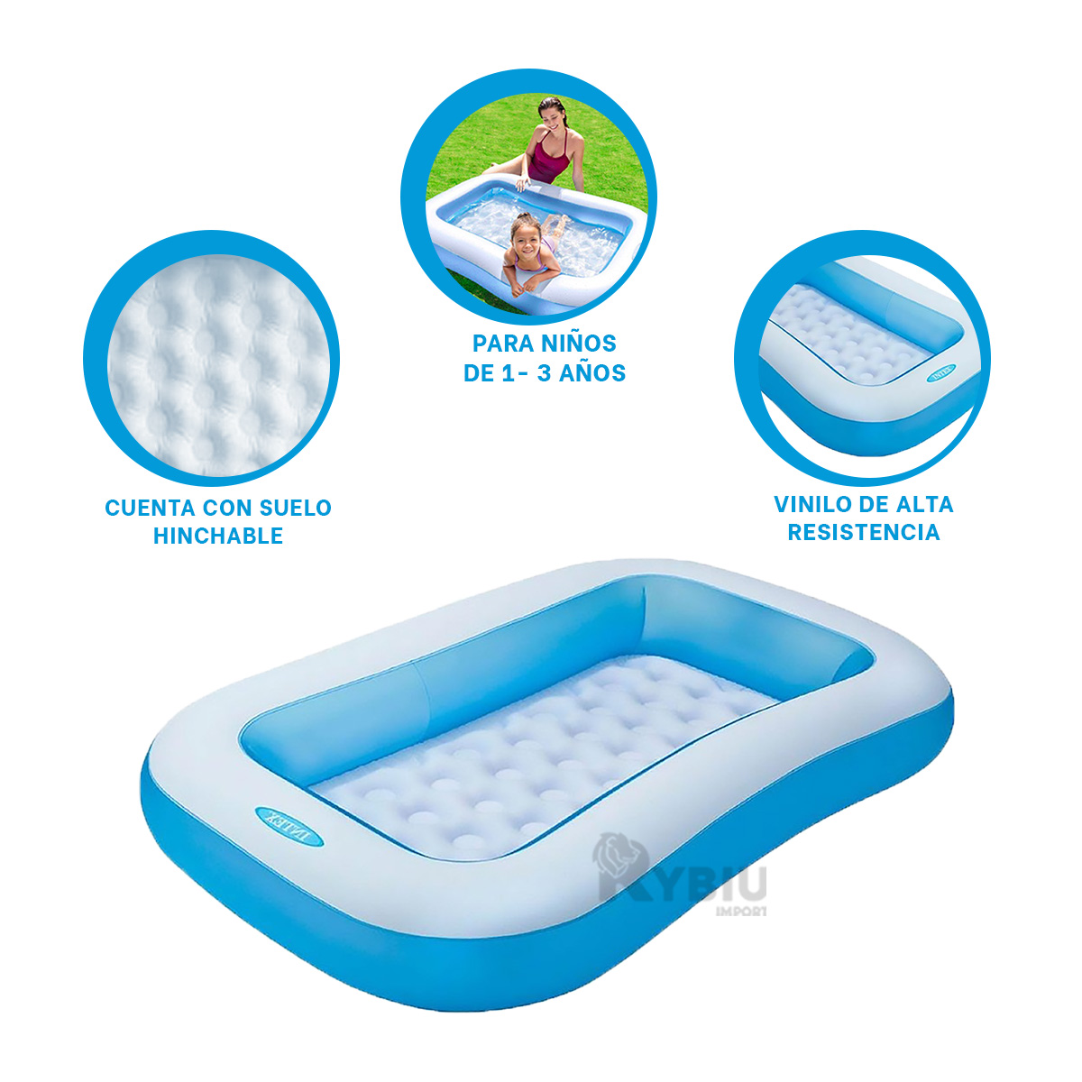 ALBERCA AMPLIA PARA NIÑOS EN CELESTE Y+REGALO AGENDITA - 4
