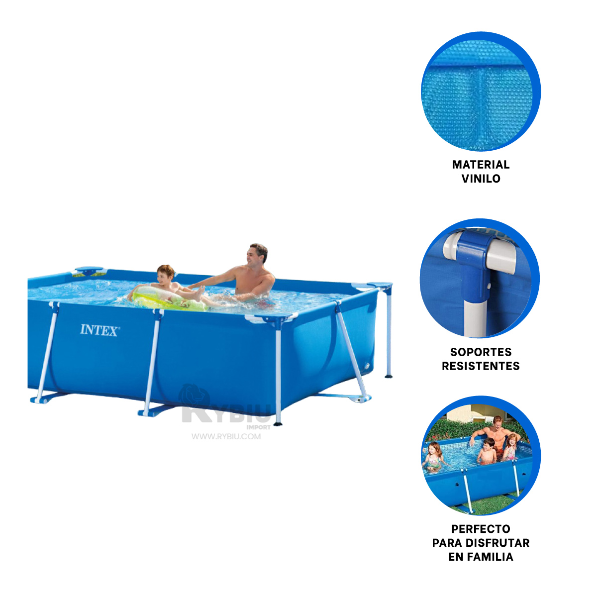 PILETA RECREATIVA TONO CELESTE Y+REGALO LIGAS PARA PEINAR - 1