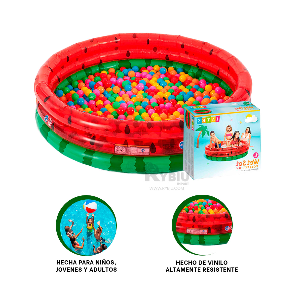 PISCINA RESISTENTE SANDILLA EN MULTICOLOR Y+PAPEL DE REGALO - 2