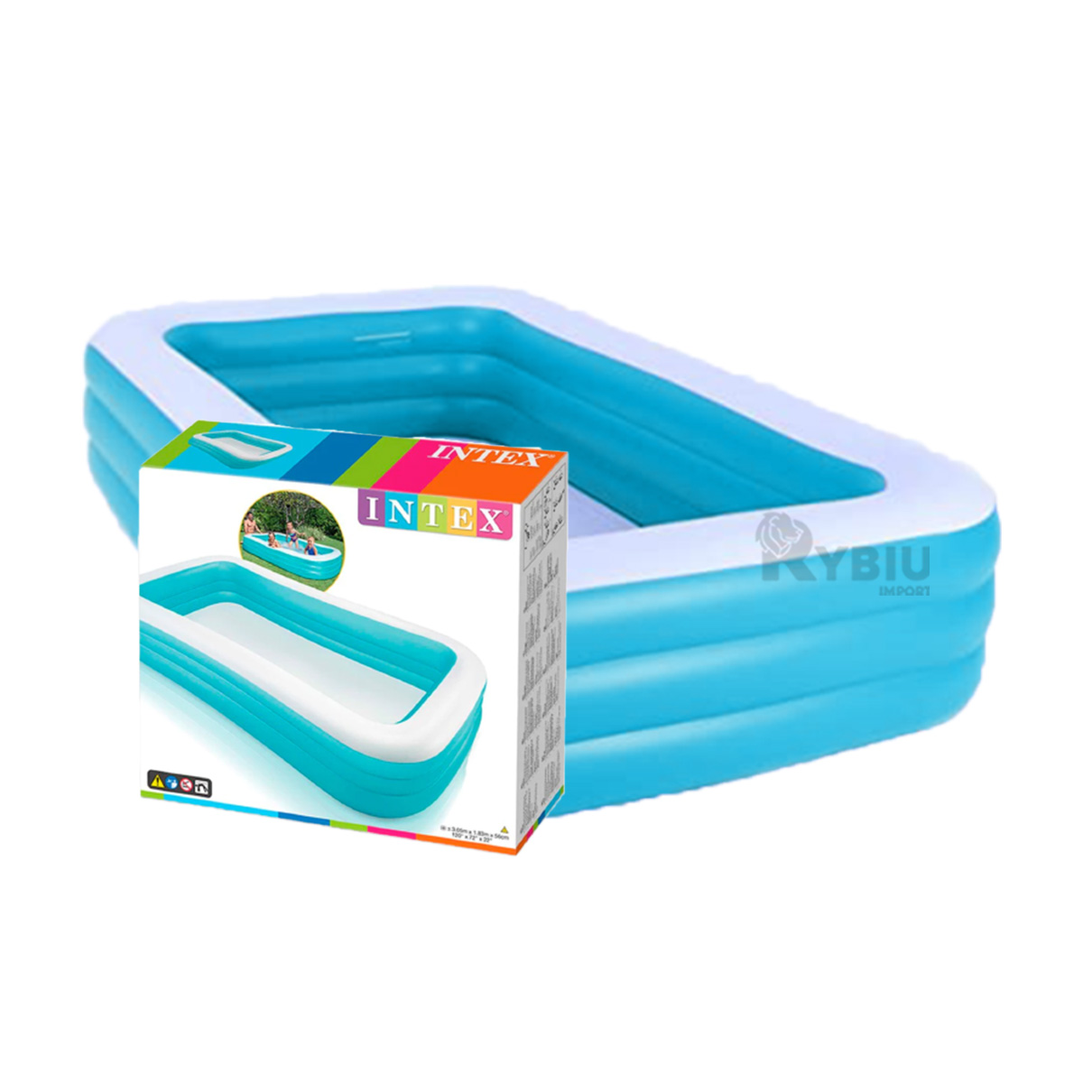 PILETA RECREATIVA TONO CELESTE Y+REGALO LIGAS PARA PEINAR - 2