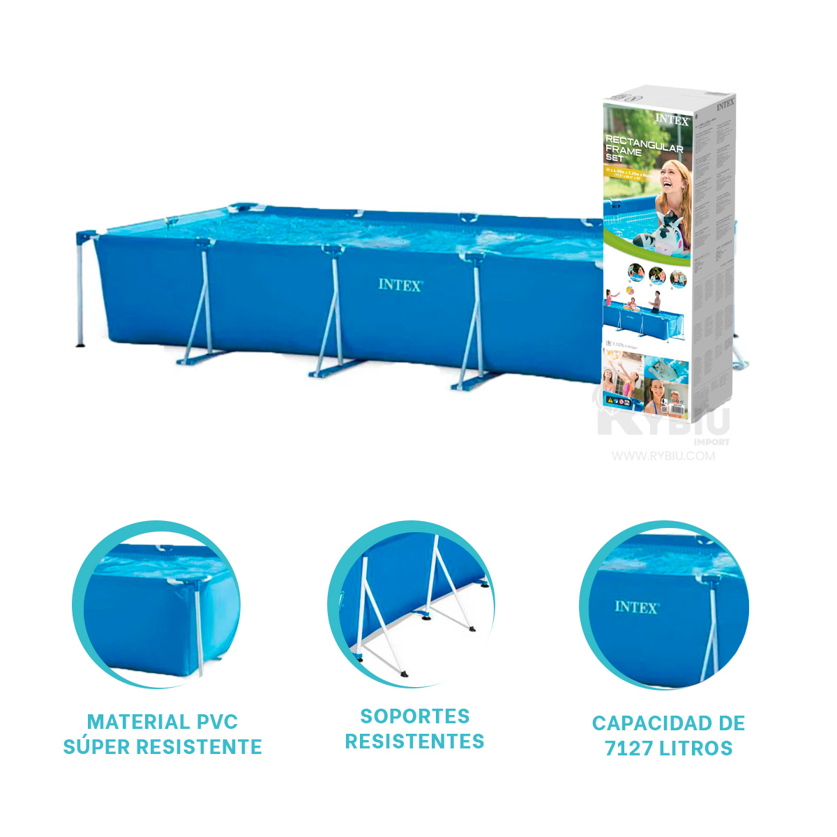PILETA FUERTE FACIL EN CELESTE Y+BANDERITAS ADHESIVAS - 2
