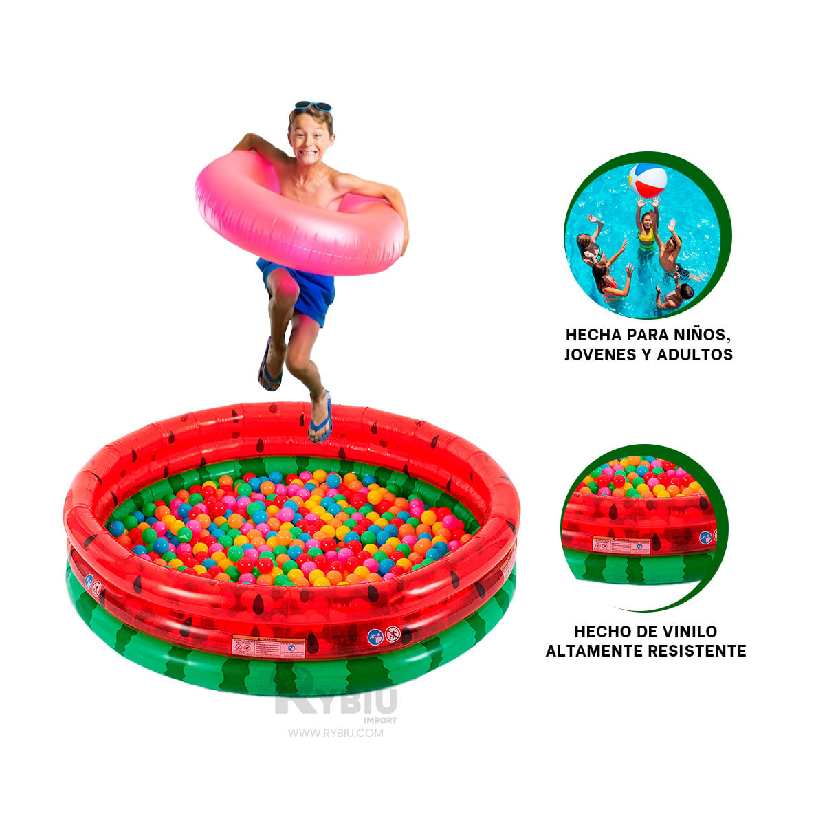 PILETA ESTETICA PARA PLAYA MULTICOLOR Y+BANDERITAS ADHESIVAS - 1
