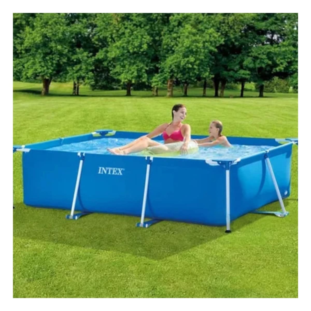 ALBERCA RECTANGULAR PARANTE GRANDE 220X150X60 CM PARA USO FAMILIAR Y+LIGAS REGALO - 1