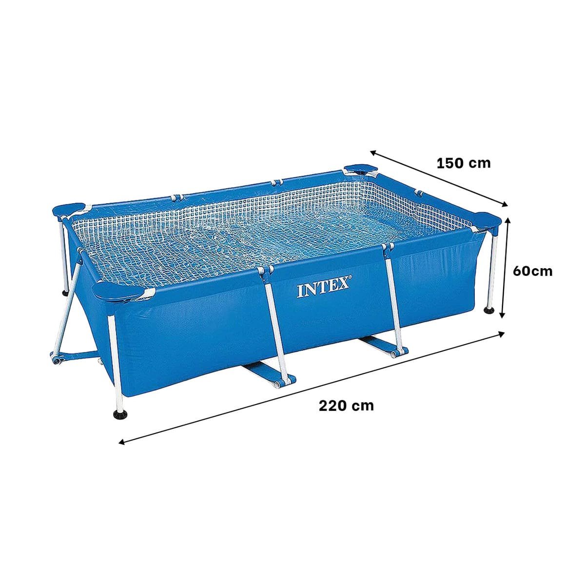ALBERCA RECTANGULAR PARANTE GRANDE 220X150X60 CM PARA USO FAMILIAR Y+LIGAS REGALO - 4