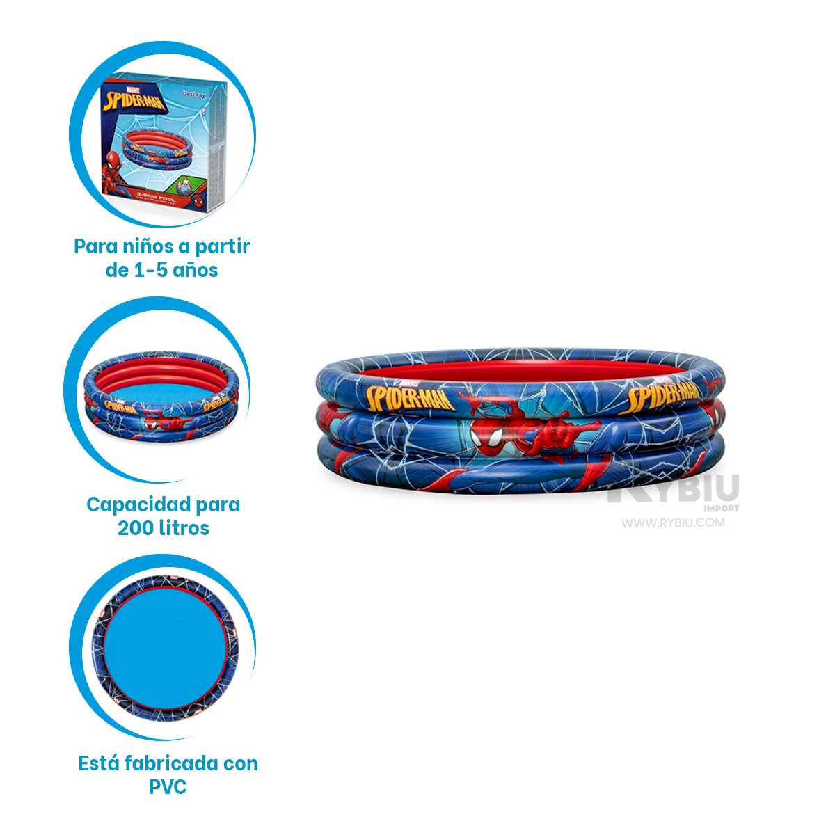 ALBERCA INNOVADORA EN COLOR AZUL Y+ENVOLTORIO DE REGALO - 1