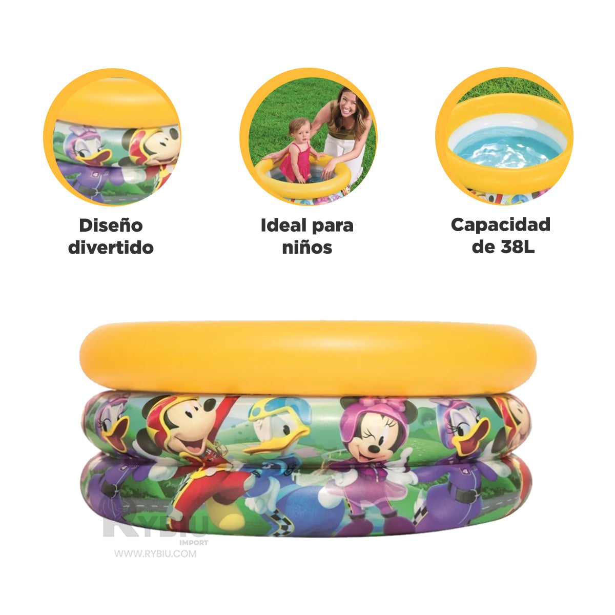 PILETA RECREATIVA EN MULTICOLOR Y+REGALO LIGAS PARA PEINAR - 2
