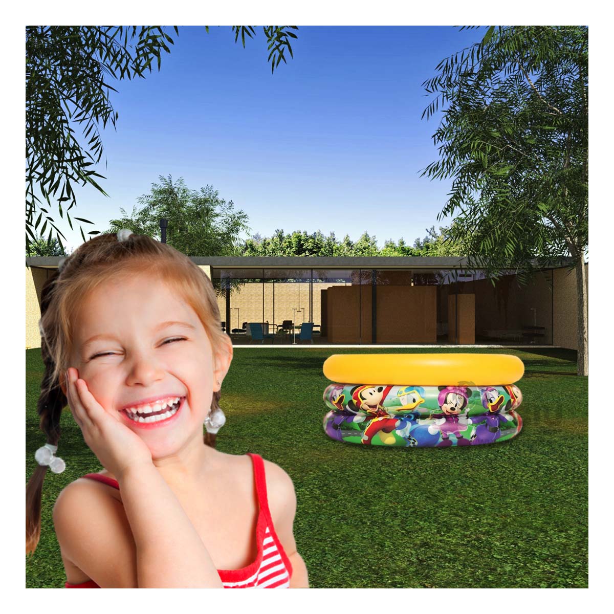 PISCINA RESISTENTE INFANTIL EN MULTICOLOR Y+PAPEL DE REGALO - 1