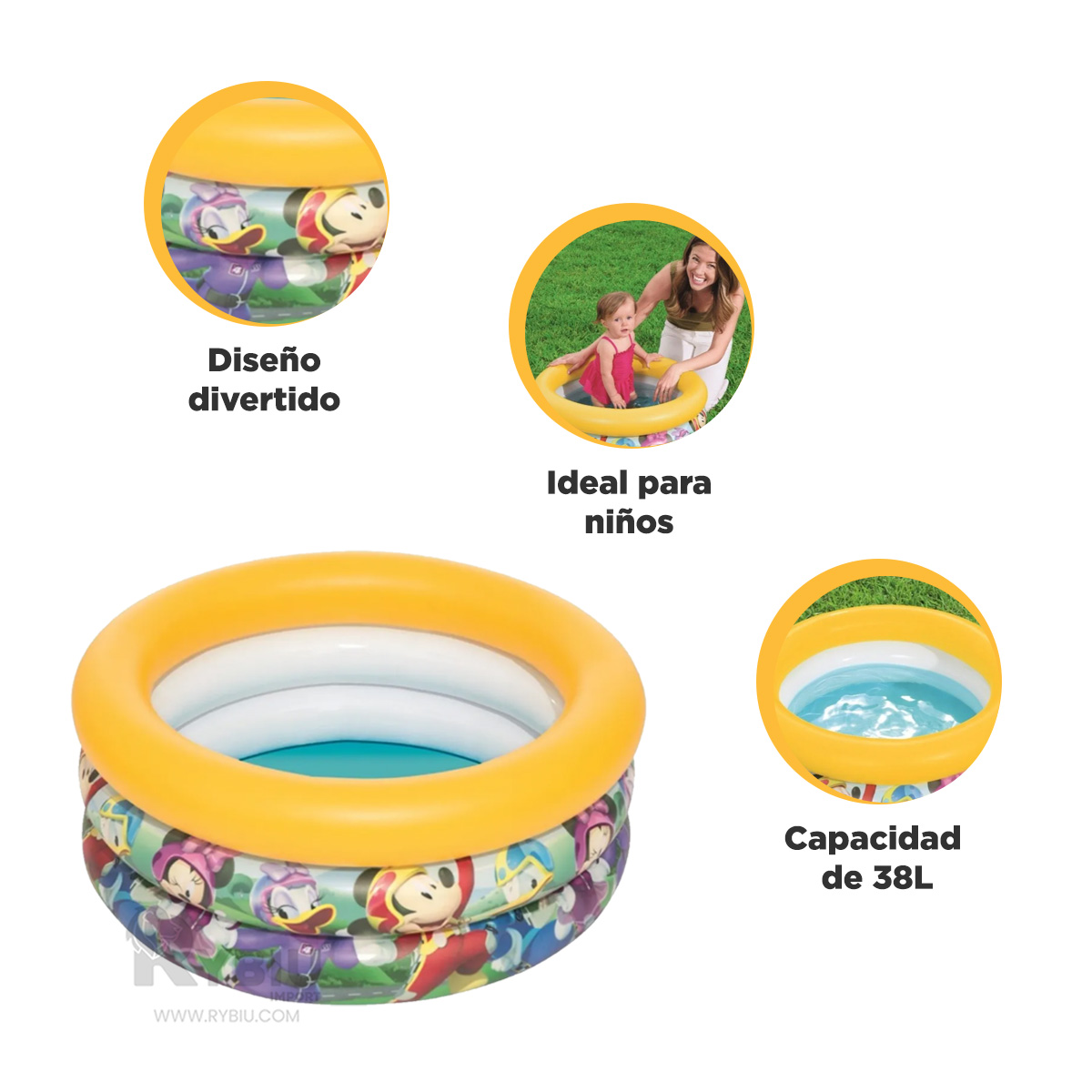 PISCINA RESISTENTE INFANTIL EN MULTICOLOR Y+PAPEL DE REGALO - 2