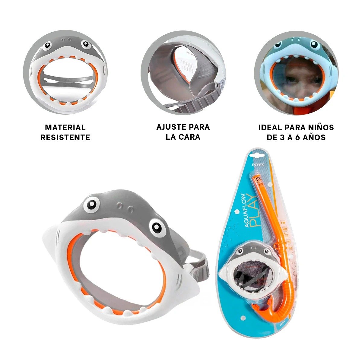 SET NATACIÓN RYBIU 55944 ESPECIAL TIBURON + LIGAS REGALO - 5